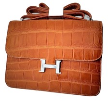 Women Tan Brown Crocodile Genuine Leather BAG Handbag Bag/ Holster/ Shoulder Bag - £318.99 GBP