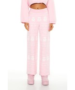 NWT Forever 21 Pink Teddy Bear Fair Isle Wide-Leg Sweater Pajama Pants S... - $266.70 MXN