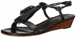 BERNARDO Court Black Wedge Tassel Sandals  8 - 8.5 women - £26.21 GBP