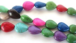 Multicolor Magnesite Howlite Oval Beads 12mm Three 15 inch Strands Lot Boho - £9.75 GBP