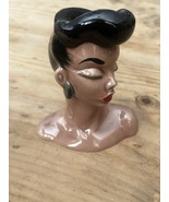 VINTAGE DOROTHY KINDELL Mid Century Glamour Girl Polynesian Head Vase 19... - $74.24