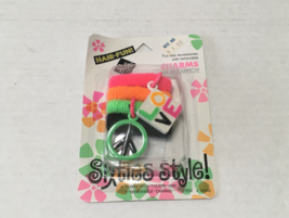 Vintage terry pony tail holders with charms Philips hair fun sixties style - £15.69 GBP
