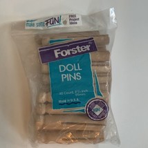 Vintage Forster Wooden Doll Pins 30 Wood Clothes Pins Made in USA  In Package - £6.06 GBP