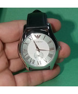 Emporio Armani Wrist Dress Men Watch AR1984 Round Silver Color Analog Ja... - $145.45