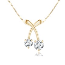 ANGARA Lab-Grown 0.26 Ct Two Stone Diamond Cherry Pendant Necklace in 14K Gold - £546.81 GBP