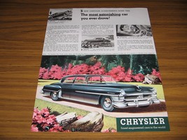 1951 Print Ad Chrysler New Yorker 4-Door Most Astonishing Car - $14.53