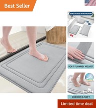 36x24 Non-Slip Grey Memory Foam Bath Mat - Quick-Dry Comfort for Your Ba... - €34,93 EUR