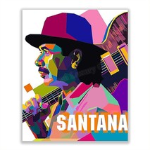 &quot;Santana&quot;-Music Poster Print-8 X 10-Silhouette Wall Art Sign With Guitar-Ready - £31.05 GBP