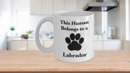 Labrador Retriever Mug White Coffee Cup Dog Mom Fur Dad Human Belongs La... - $18.47+