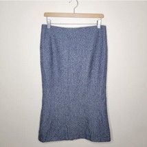 Lauren Ralph Lauren | Navy &amp; Gray Tweed Skirt with Fluted Back Hem Womens 8 - £34.23 GBP