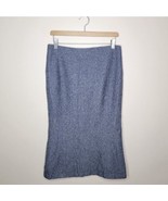 Lauren Ralph Lauren | Navy &amp; Gray Tweed Skirt with Fluted Back Hem Womens 8 - £34.76 GBP