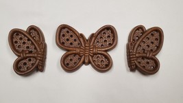 Burwood Set of 3 Butterfly Wall Hanging Faux Wicker Look Vintage 2596 Series - £9.49 GBP