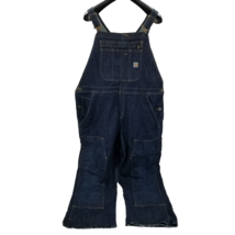 CARHARTT 102443 Brewster Double Knee Bib Overalls Dark Wash Women&#39;s XXL ... - $48.32