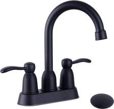 Black Bathroom Faucets With A Pop-Up Drain And Water Supply Lines, A 2-H... - £29.71 GBP