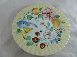 Pfaltzgraff Atmospere Grandmas Kitchen 8.25&quot; Salad Plates Floral Butterfly Berry - £13.41 GBP