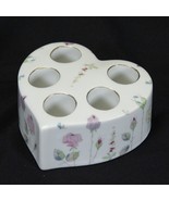 Dee Bee Vintage Floral Heart Shape Porcelain Lipstick Holder 3.25&quot; x 3.2... - $289.65 MXN