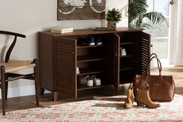 Theo Walnut Finished 8-Shelf Wood Shoe Storage Cabinet - $478.00
