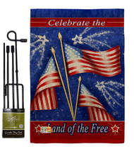 Celebrate Freedom Burlap - Impressions Decorative Metal Garden Pole Flag Set GS1 - £27.16 GBP