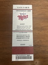 2009 Minnesota Twins Twinsfest Ticket Stub Daily Admission Pass Mauer MV... - €8,68 EUR