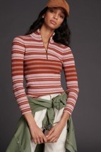 Womens Maeve Sweaters | Maeve Liz Quarter-Zip Pullover CEDAR By Anthropology XS - £22.72 GBP