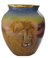 Moorcroft Lions Porcelain Vase (Vintage) - £589.76 GBP