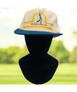 Vtg Brooklyn Union Gas Golfer Logo Beige Navy Meshback SnapBack Hat READ - $18.58