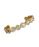 White Shell and Gold Heart Stainless Steel Cuff Bangle - $37.46 CAD