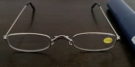 Reading Glasses ~ Eye Glasses w/ Blue Tube Case ~ Silver Frame ~ +1.25 S... - £11.68 GBP