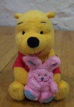 Fisher Price Mattel Winnie The Pooh W/ Pink Bunny 5&quot; Plush Stuffed Animal Toy - £11.87 GBP