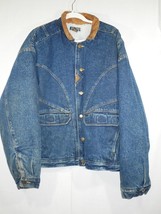 Vintage Transit Company Denim Jacket Size L Sherpa Lined Jacket Workwear - £39.81 GBP