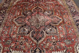 8 x 11 Vintage Geometric Heris Caucasian Handmade Wool Area Rug Oriental Carpet - £1,899.60 GBP