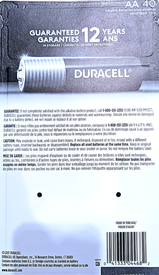 Duracell Power Boost Alkaline Double A Batteries 40 Count Item image 3
