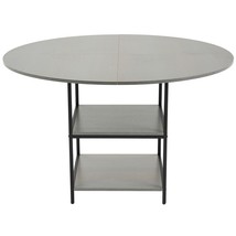 47 in Round Dining Table Wood Kitchen Table for 4-6 Person Grey (Only Table) - $3,594.86 MXN