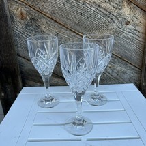 DUBLIN Shannon Crystal by Godinger Wine / Water 9 oz Goblets Glasses Set of 3 8&quot; - £19.69 GBP