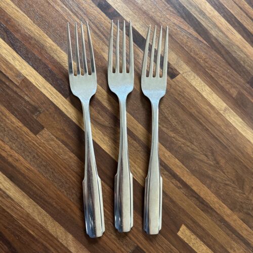 3 Oneida FREMONT Glossy Stainless 7 3/8&quot; Dinner Forks USA - $16.57