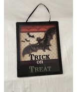 Spooky Wooden Signs! Black Bat Sign Halloween Decor - e642 - $13.89 CAD