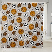 Kids Sports Fabric Shower Curtain 72x72 Inches - $984.72 MXN