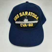 US Navy USS Saratoga CVA-60 Men&#39;s Patch Cap Hat Navy Blue Acrylic - £10.09 GBP