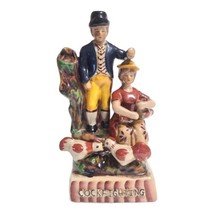 Staffordshire Style Spill Bud Vase COCKFIGHTING Man, Woman, Roosters Fig... - $39.60