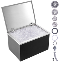 VEVOR Drop in Ice Chest Stainless Steel 28x20x17in 114qt Hinged Cover fo... - $261.99