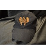 Whataburger Logo Hat Black Adjustable Baseball Cap OSFA Orange Stitching - $17.77 CAD