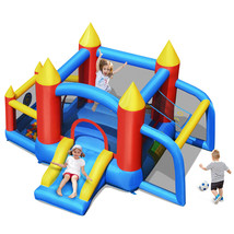Inflatable Bounce House Slide Jumping Castle Soccer Goal Ball Pit Without Blower - £226.23 GBP