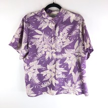 Levi Strauss &amp; Co. Womens 70&#39;s Vintage Blouse Hawaiian Floral Button Purple L - £18.87 GBP