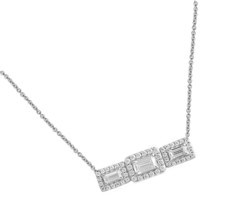 sterling silver baguette and round shape cubic 18 - £86.31 GBP