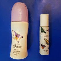 Avon Butterfly Cologne LOT Purse Size .3 oz Perfume Rollette + Roll On D... - $23.76