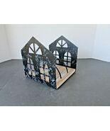 TABLE DECOR NAPKIN PLATE MAIL HOLDER METAL &amp; WOOD FARMHOUSE RUSTIC  NEW - $9.85