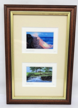 Global Miniatures Lithograph 2 MINI PRINTS Framed Matted Hand Titled Initialed 6 - £14.38 GBP