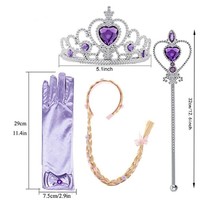 Purple Princess Costume Kids Dress Up Set Cosplay Accessories For Girls 2-10 Y - £8.66 GBP+