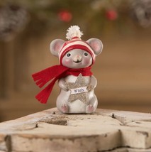 5&quot; Michelle Allen Bethany Lowe Starlight Wish Mouse Figure Retro Christmas Decor - £27.33 GBP