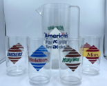 Advertising Candy Bar Pitcher &amp; Cups Snickers Mars America&#39;s Favorite Sn... - $24.18